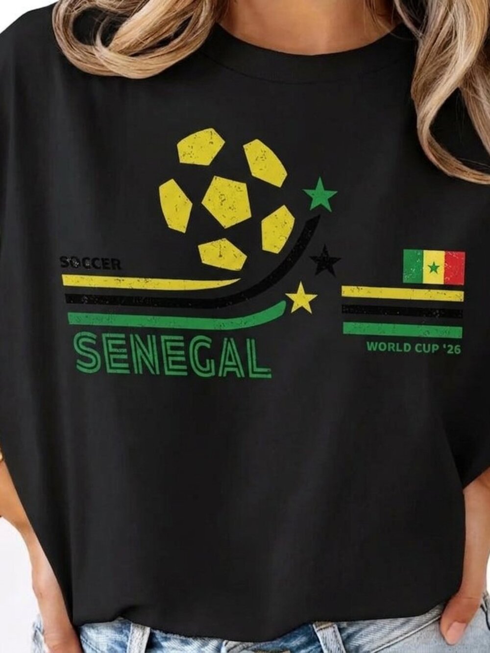 Vintage Senegal Soccer Tee, Retro Football Fan Graphic Shirt